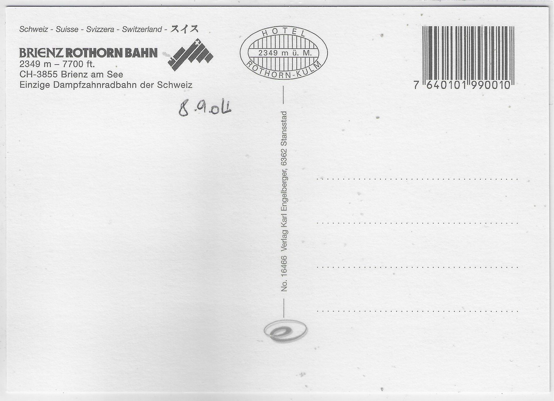 Cartoline postali: Brienz Rothorn Bahn – Usato da Ettingen venduto da Kartenplanet 1