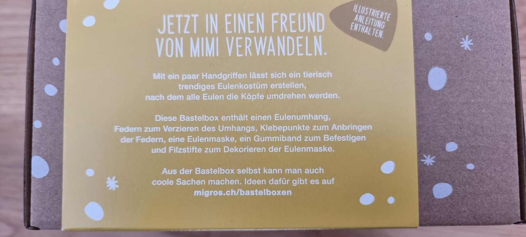 Kit bricolage: Migros: Mimis Bastelbox Eulenkostüm – Nuovo e nell'imballaggio originale da Lachen SZ venduto da allesweg78 1