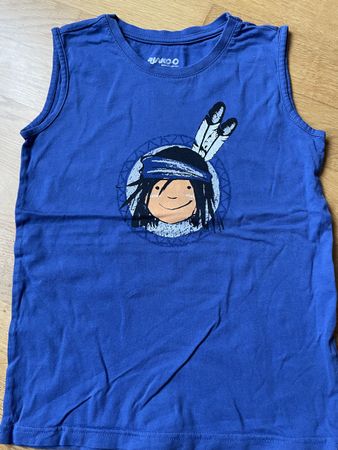 JAKO-O Teägershirt Gr. 116/122 Indianer blau Sommershirt Top