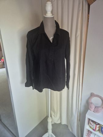 Damen Bluse C&A Leinenmischung schwarz Grösse 40