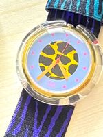 Swatch POP Armbanduhr mit buntem Animal-Print