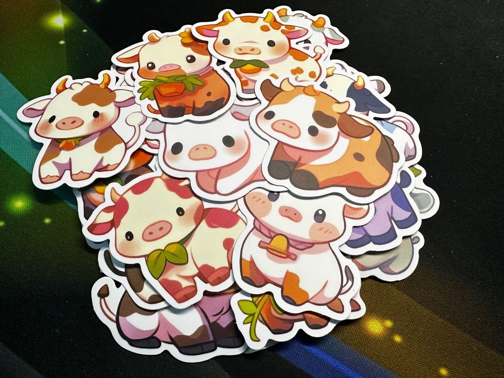 Kuh / Cow Stickers I 50 Stk. I Wasserdicht (Neu und originalverpackt ...