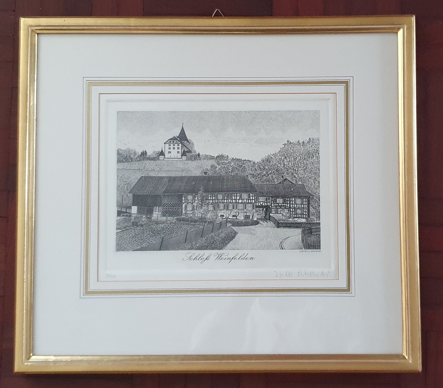 Stiche: 2 Bilder - Stahlstich Weinfelden von Jules Scheyli – Gebraucht aus Kreuzlingen von Rschweiz1 1