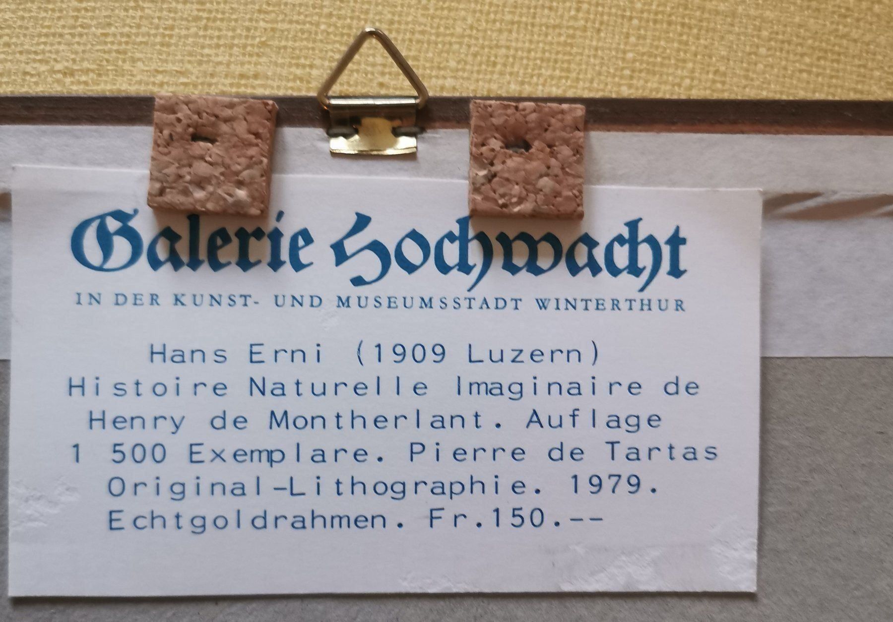 Grafica & Litografie: Original-Lithographie 1979 von Hans Erni – Usato da Riehen venduto da helpathomebasel 1
