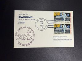 Swissair Erstflugbrief New York-Genf 1971