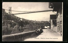 Fribourg, Etude du Grand Pont suspendu