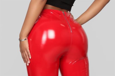 Mega Vinyl Lack Leggings Rot