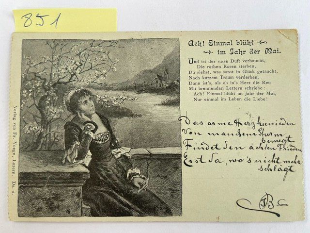 Cartoline postali: alte Postkarte, Gedichttext, 1899 mit Stempel – Usato da Niederwil AG venduto da dahu75