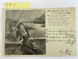 alte Postkarte, Gedichttext, 1899 mit Stempel