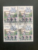 Schweiz 1986 4er-Block Tierkreis 140 Zwillinge 1.Tag Stempel