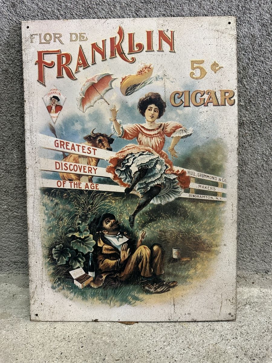 Insegne: Franklin cigar Werbung Reklame  – Usato da Reinach AG venduto da rares75
