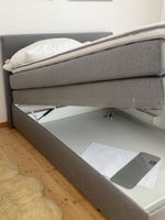 Boxspringbett mit Bettkasten grau 140x200 cm guter Zustand