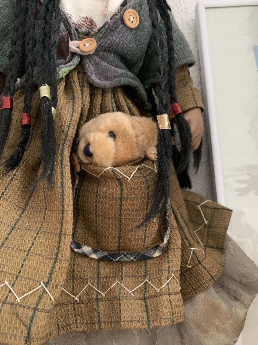 Puppen: Künstlerpuppe mit Zöpfen & Bärchen – Neu (gemäss Beschreibung) aus Wittnau von Mohrli0 1