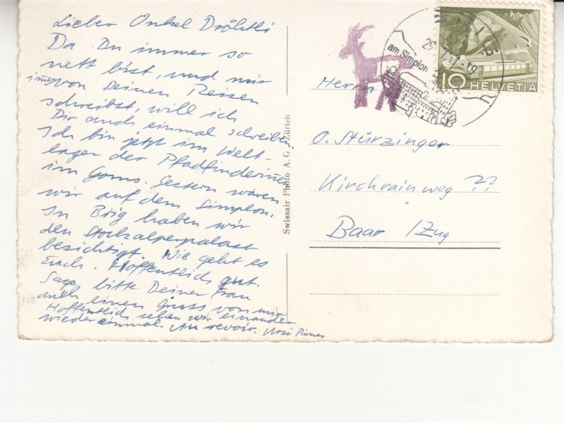 Ansichtskarten: Ernen Flugaufnahme 1957 – Gebraucht aus Bürglen TG von StampGraf 1