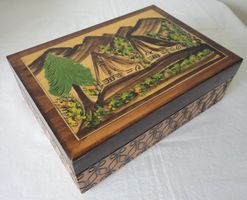 Holzschachtel bemalt 24,5cm x 17,5cm x 8cm