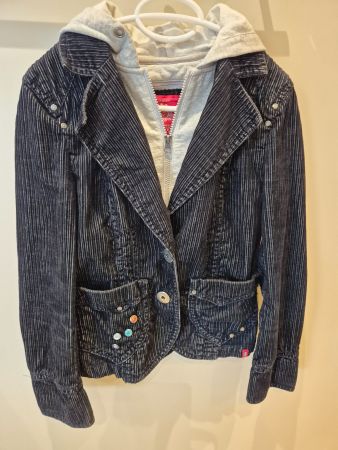 EDC Jacke Cord  mit Kapuze schwarz Gr. M