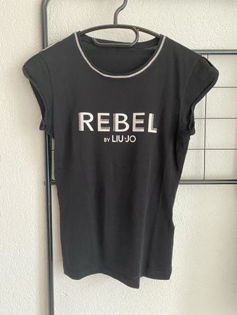 T-shirt noir avec strass LiuJo