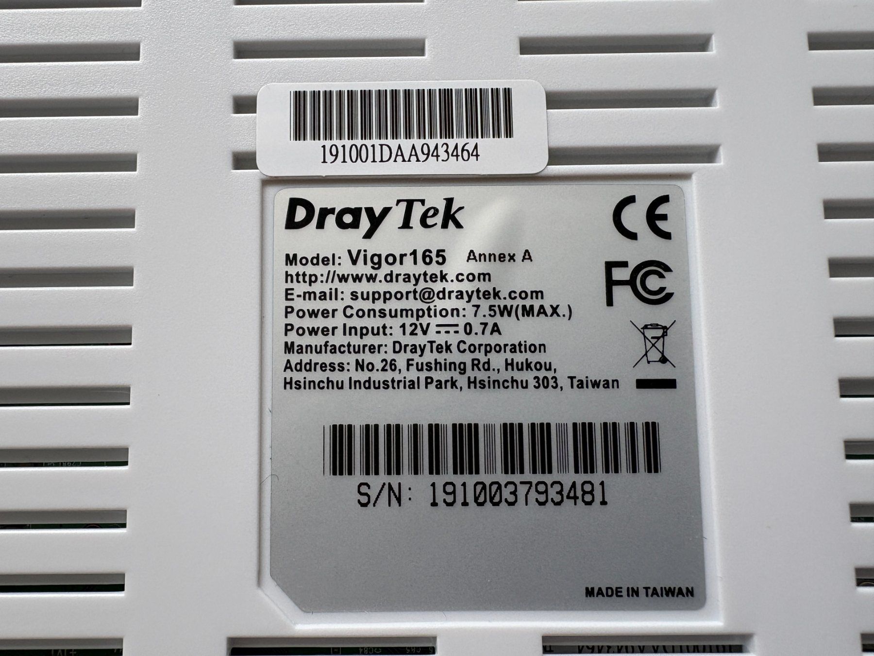 Draytek Modem & Router: DrayTek Vigor 165 Modem ADSL Annex A – Usato da Aarau venduto da louener1 1