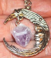 Halskette 34E – Mond mit Amethyst