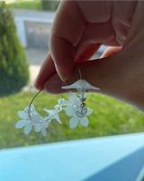 Petal Drop Earrings - Flower and Hoop (Gold)