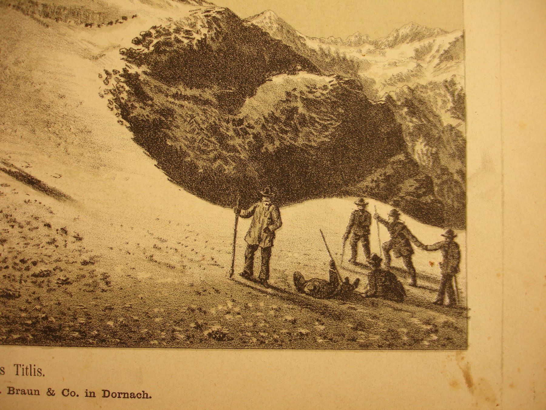 Grafiken & Lithographien: TITLISGIPFEL, LITHOGRAPHIE 1881 – Gebraucht aus Grüningen von Kartensammler 3