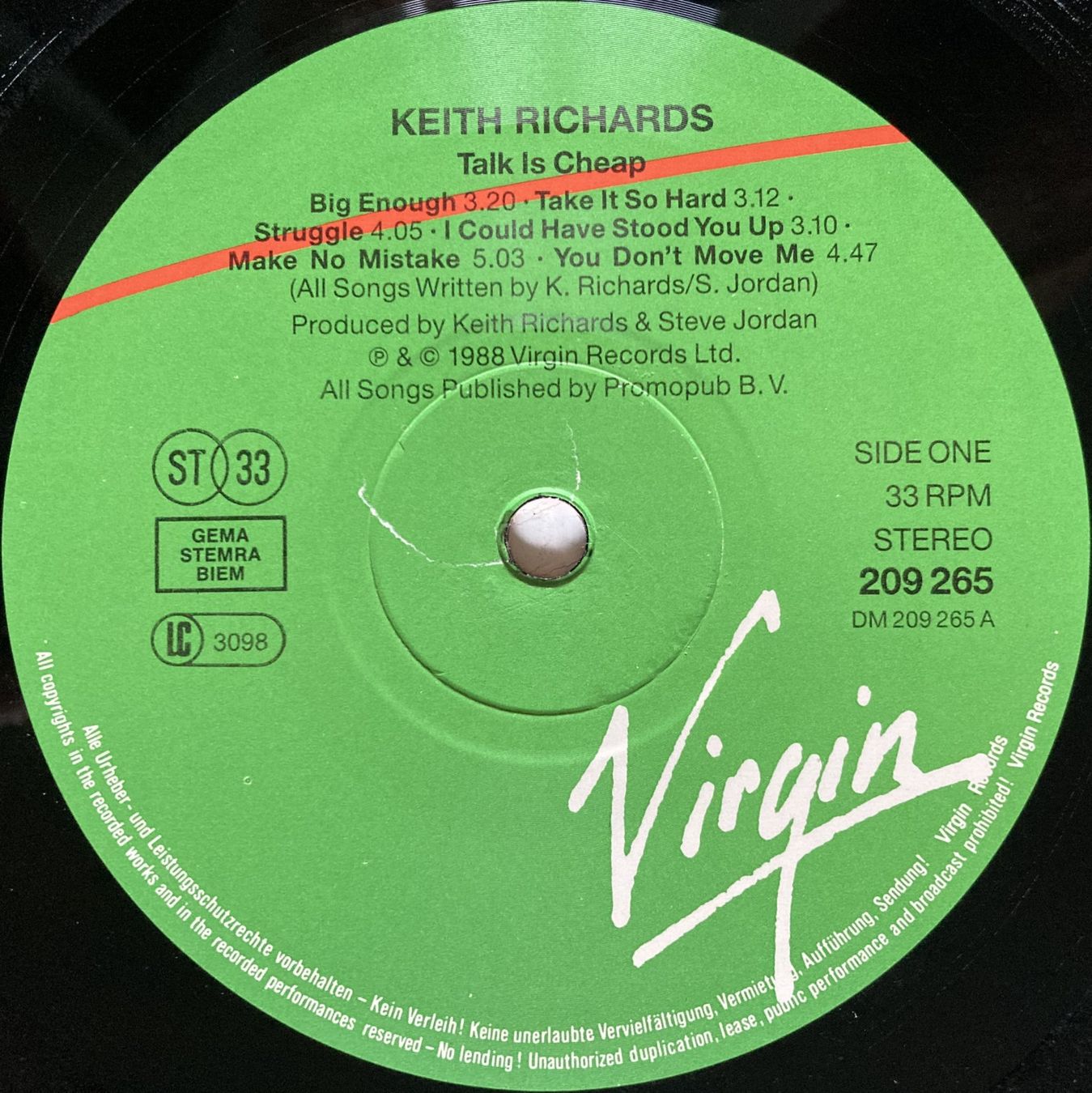 Vinyles: ROLLING STONES / KEITH RICHARDS - TALK IS CHEAP – D'occasion à Bottens par hotter-than-hell 3