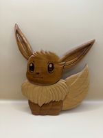 Évoli Eevee sculpture bois murale déco fan Pokémon Vintage