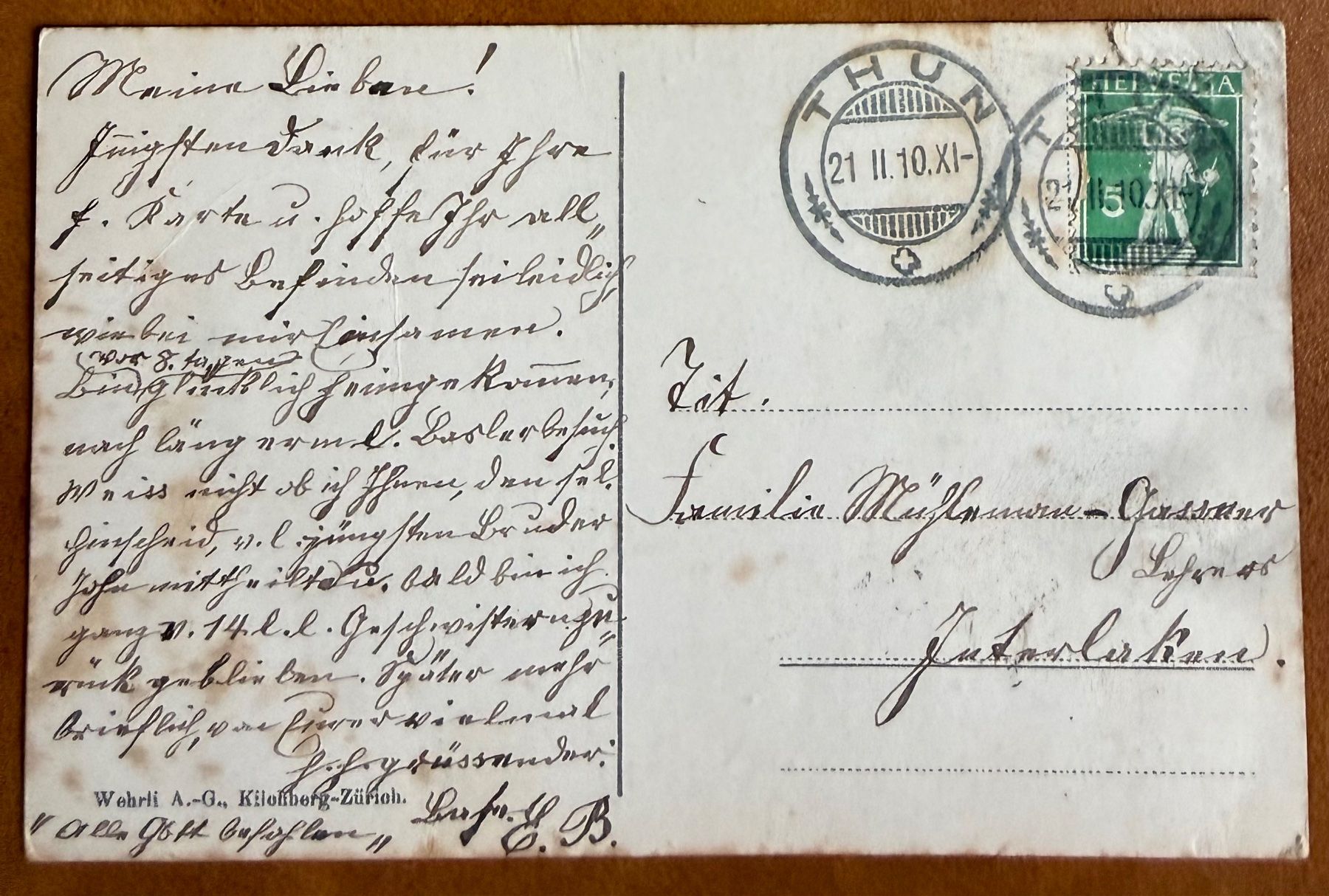 Cartoline postali: Bern - Weltpost - Denkmal 1910 – Usato da Lutry venduto da Ediego 1