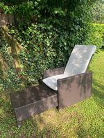 Polyrattan Gartenliege Relaxsessel mit Fussablage & Kissen