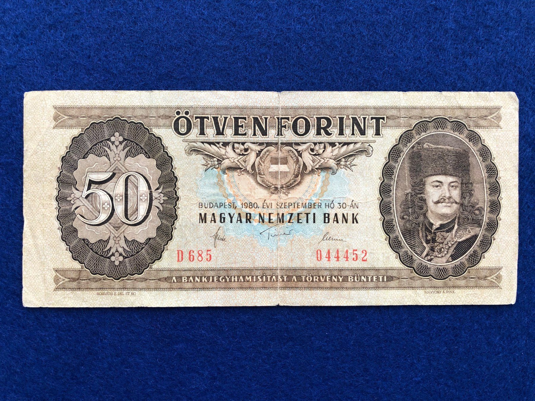 Banknoten: Budapest 1980 - Ungarn - 50 Forint – Gebraucht aus Pfäffikon SZ von Sieben77