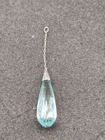Vintage 925er Silber Anhänger mit Aquamarin Edelstein Top