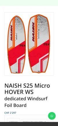 Naish Tavole da surf e di nuoto: NAISH S25 Micro HOVER WS Wind Foil Board – Usato da Kriens venduto da marcel.vl 2