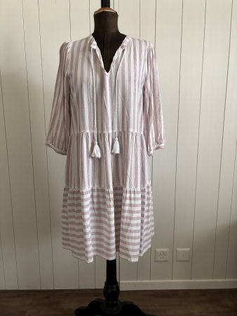 only hübsches Sommerkleid weiss/altrosa - Grösse M