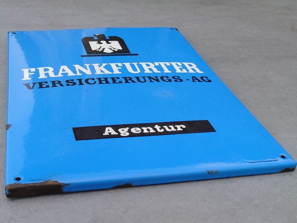 Schilder: Emailschild Frankfurter Versicherungs-AG – Gebraucht aus Abtwil SG von rabbit64 2