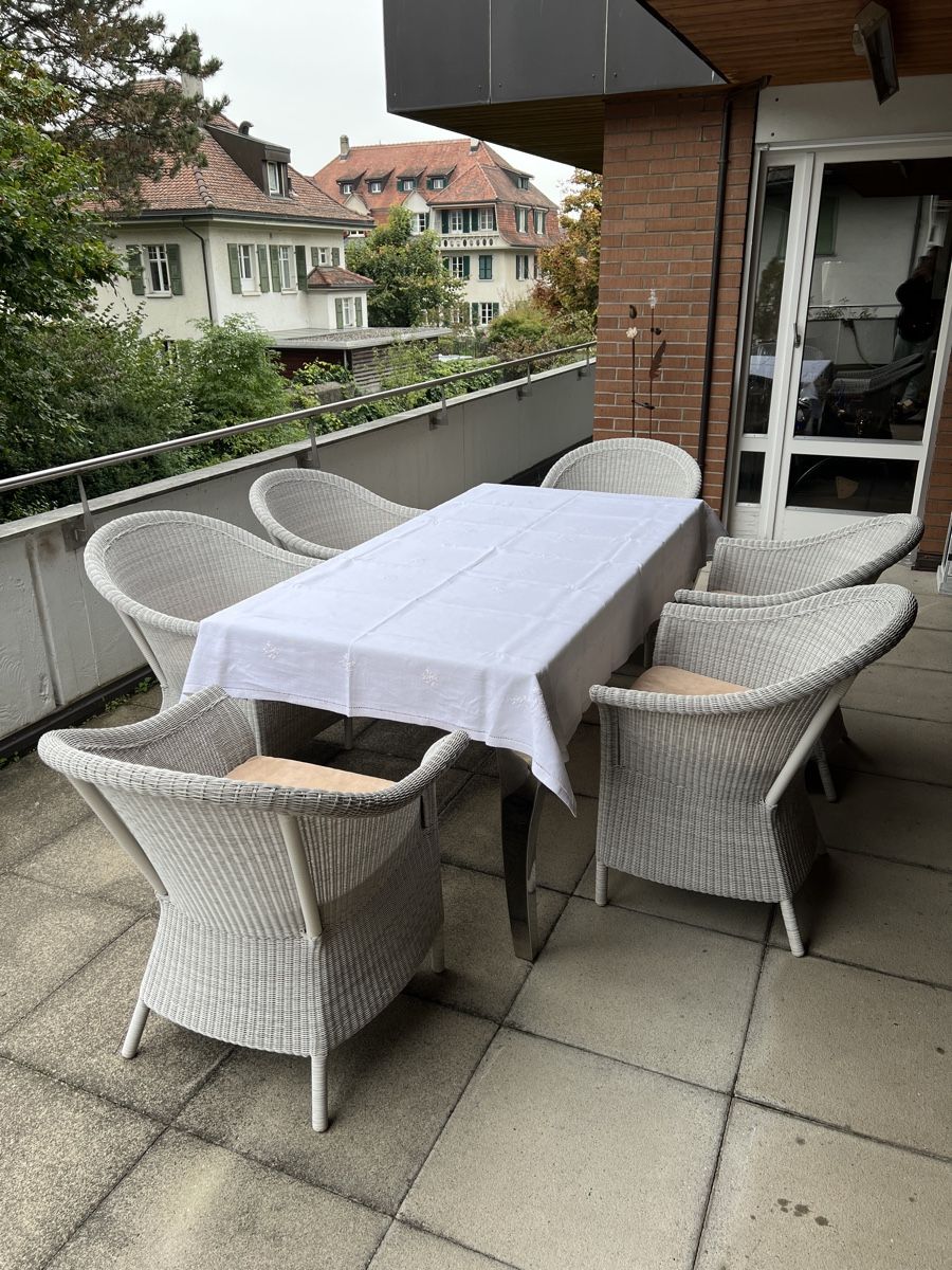 Pfister Sessel: 6 Gartensessel mit Alcantara Sitzpolster – Gebraucht aus Bern von autobox77