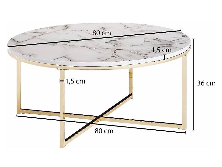 Tische: Runder Sofatisch mit Marmorlook – Gebraucht aus Flums von Sam.Ermann 3