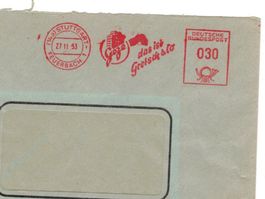 Deutschland Maschinenstempel rot sehr selten  1953 Stempel