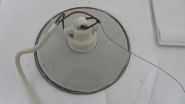 Stalllampe, Deckenlampe emailliert antik