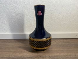 Bavaria Waldershof Vase 22 Karat Gold / Cobalt blau H 22 cm