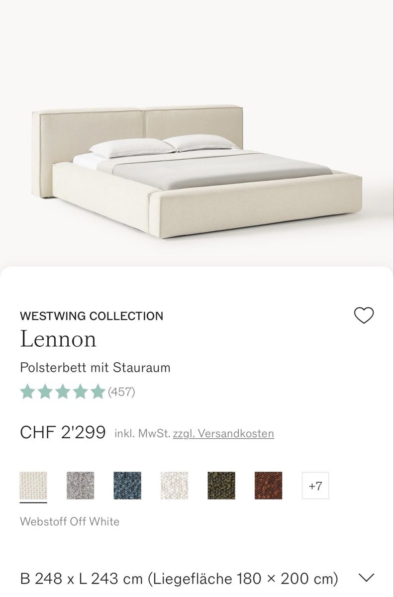 Westwing Betten: Lennon Polsterbett Westwing – Gebraucht aus Ennetbürgen von tif_5826 3