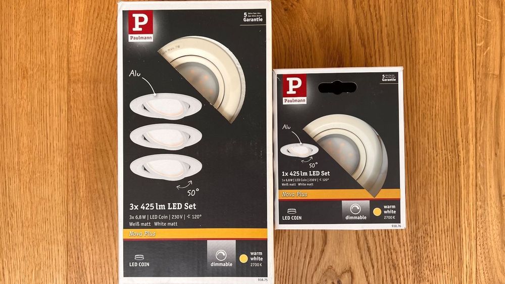 4 Stück - LED-Einbauspot - Paulmann 93875 Coin Slim - Weiss | Kaufen ...