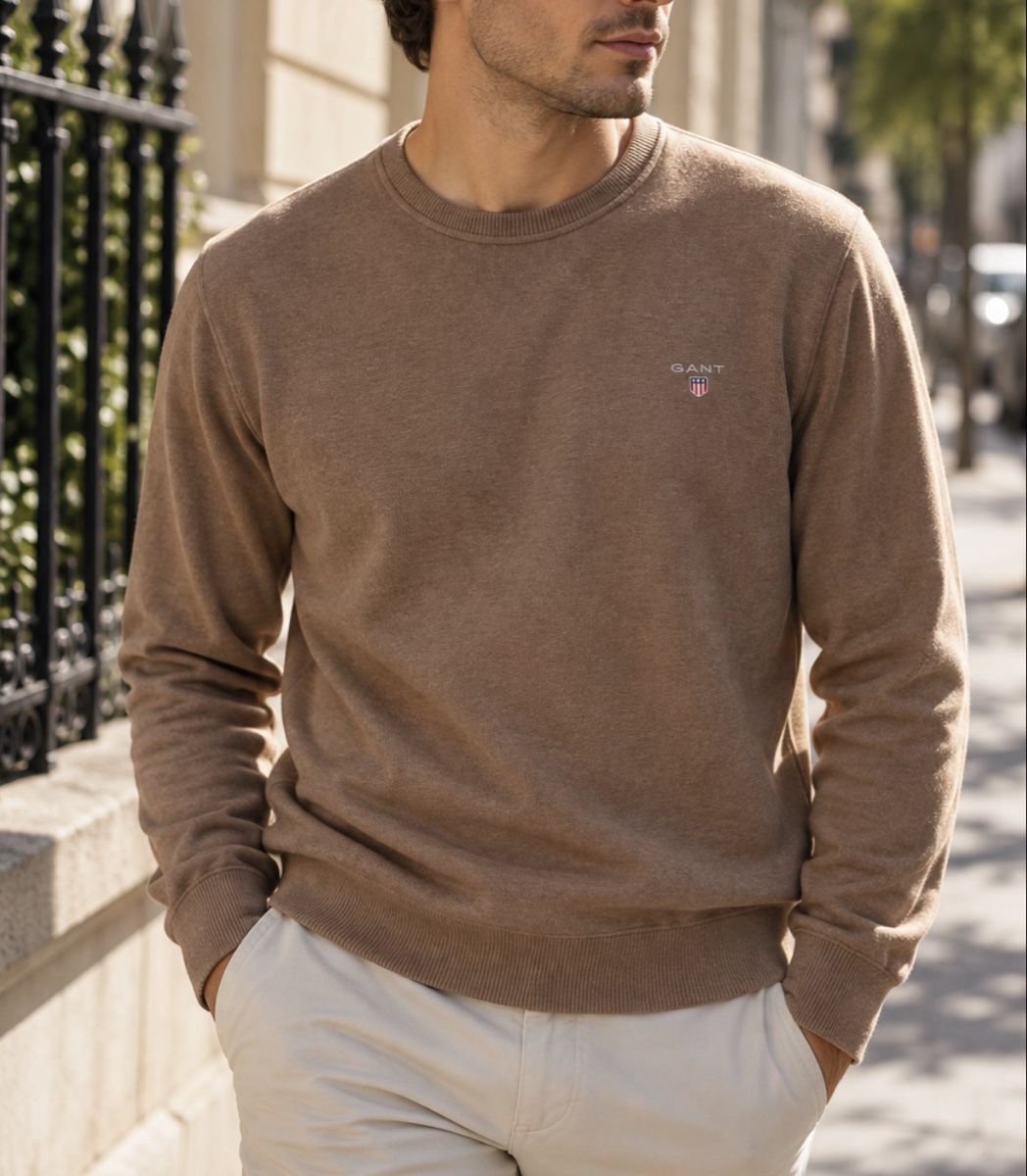 Pullover & Sweatshirts: GANT Braun Rundhalspullover – Gebraucht aus Genève von SwissBoug