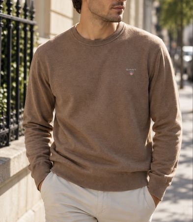 GANT Braun Rundhalspullover