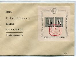1943 ZH Block klein auf Brief