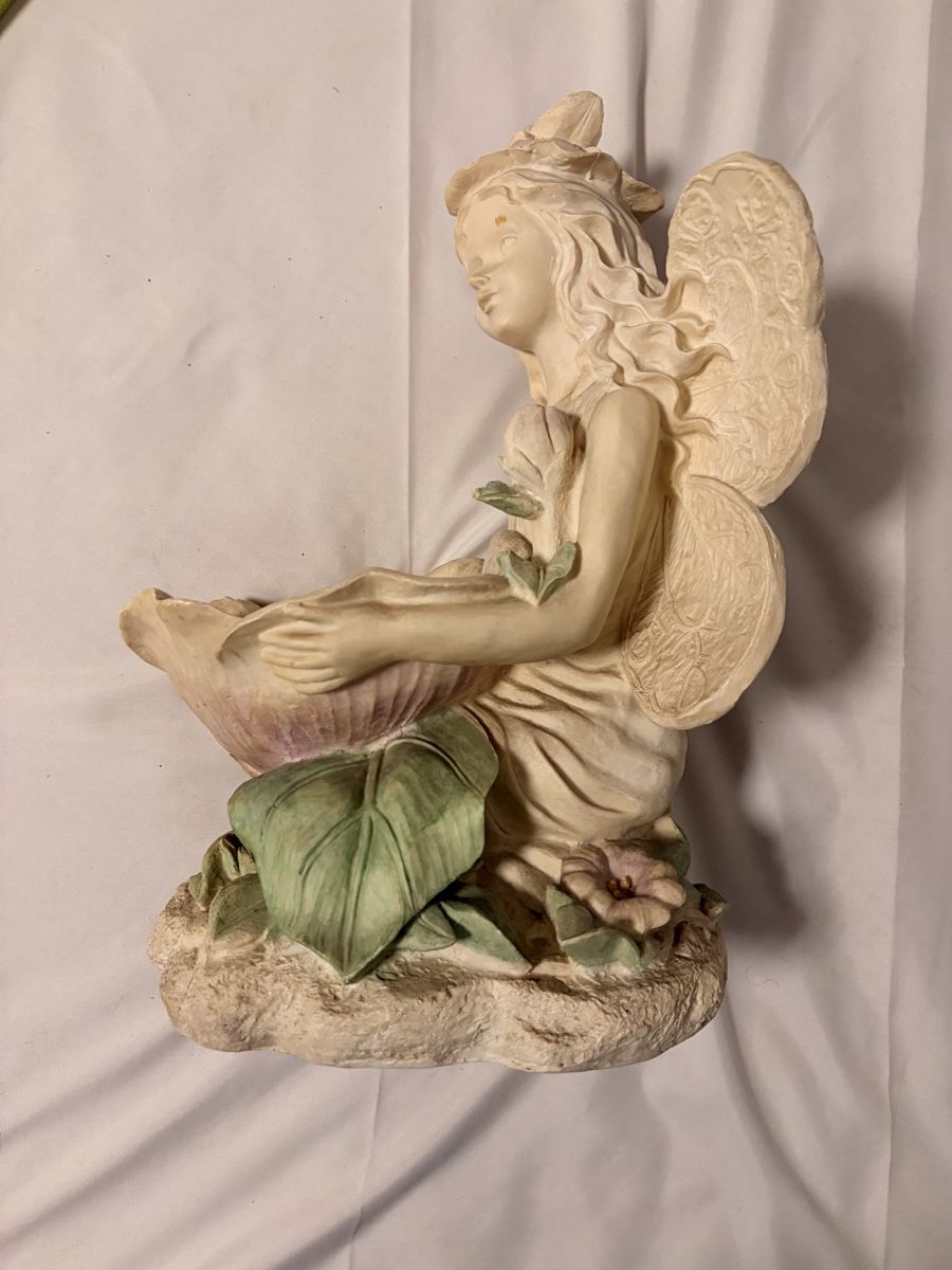 Statuette: Figur Fee mit Schale und Blumen Beige H ca 25cm – Nuovo (secondo la descrizione) da Basel venduto da MinaM2014 7