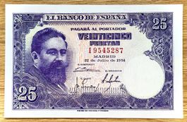25 Pesetas Spanien 1954!!! UNC!!!