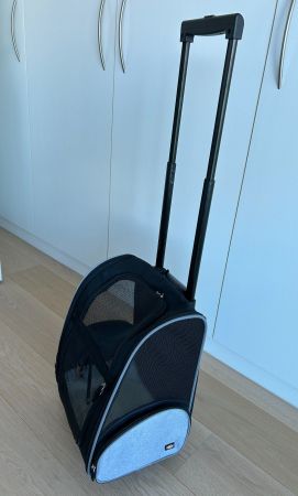 Trixie Haustierrucksack mit Rollen schwarz gebraucht
