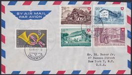 1949, Luxus-FDC B42-B45 Pro Patria (breites Format) nach N.Y
