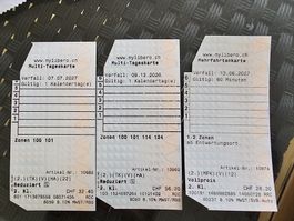 Libero Tageskarten und Mehrfahrtenkarte 2. Kl.