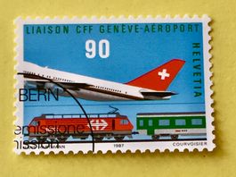 Nr.746  SBB-Anschluss Genf-Cointrin GESTEMPELT 1987  